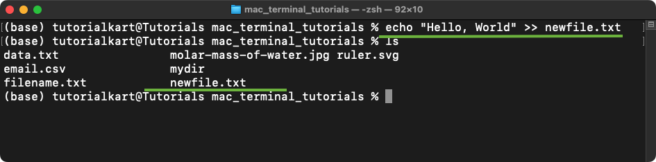 Create a New File in Mac Terminal - Using the echo Command